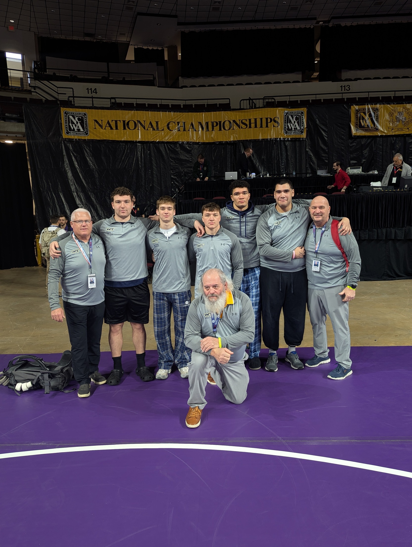 Williamson wrestlers and coaches at the 2025 NCWA National Championships in Shreveport, Louisiana