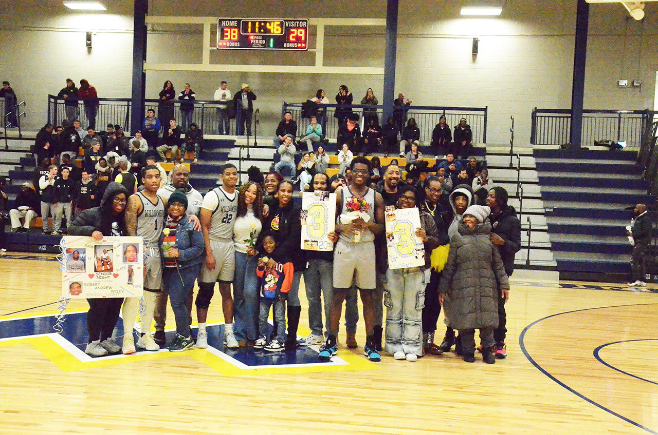 Seniors Rob Wiley, Ahmad Garvin and Semaj Chery were honored at halftime during Williamson's 68-64 Senior Night win over Bucks