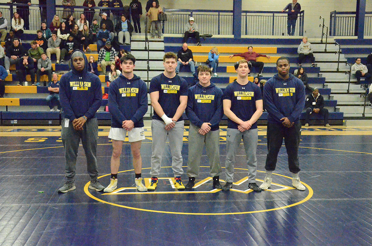 Williamson honored its six senior wrestlers as part of Senior Night festivities prior to their match against Rowan University